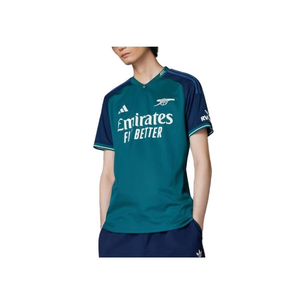 Adidas Rund hals Bokstavtrykk Kortermet Fotballdrakt Herre Topper Marineblå HR6935