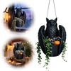 Halloween Garden Accessories Hanging Bat Plant Pot, 3D Printed Owl Planter, Indoor Outdoor Holder Gothic for Trailing Vines, Home Porch Balcony Decor