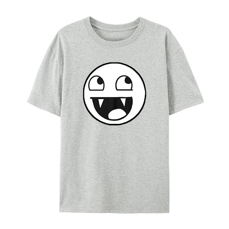 Trendy Classic and Fun Face Emojis Blue Casual Tshirts Mens and Womens Luxury Brand Tops