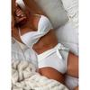 Wrinkled High Waist Bikini Push Up Swimsuit Female Swimwear Women Two-pieces Bikini Set Bather Bathing Suit