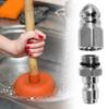 Pressure Washer Sewer Jetter Nozzle Pressure Drain Jetter Hose Nozzle 1/4 Quick Connector Stainless Steel Unclogging Pipe Tool