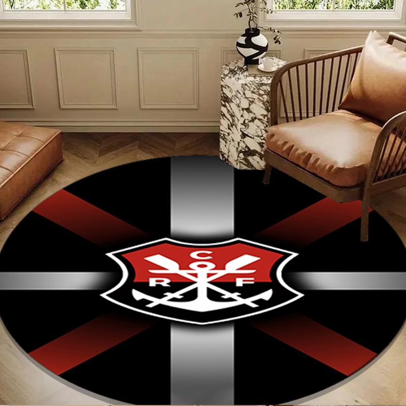 Football Club Emblem Round Rug for Livingroom,Bedroom, Palyroom, Chair Rug, Area Rug, Circle Carpet, Large Size Fan Christmas Gift