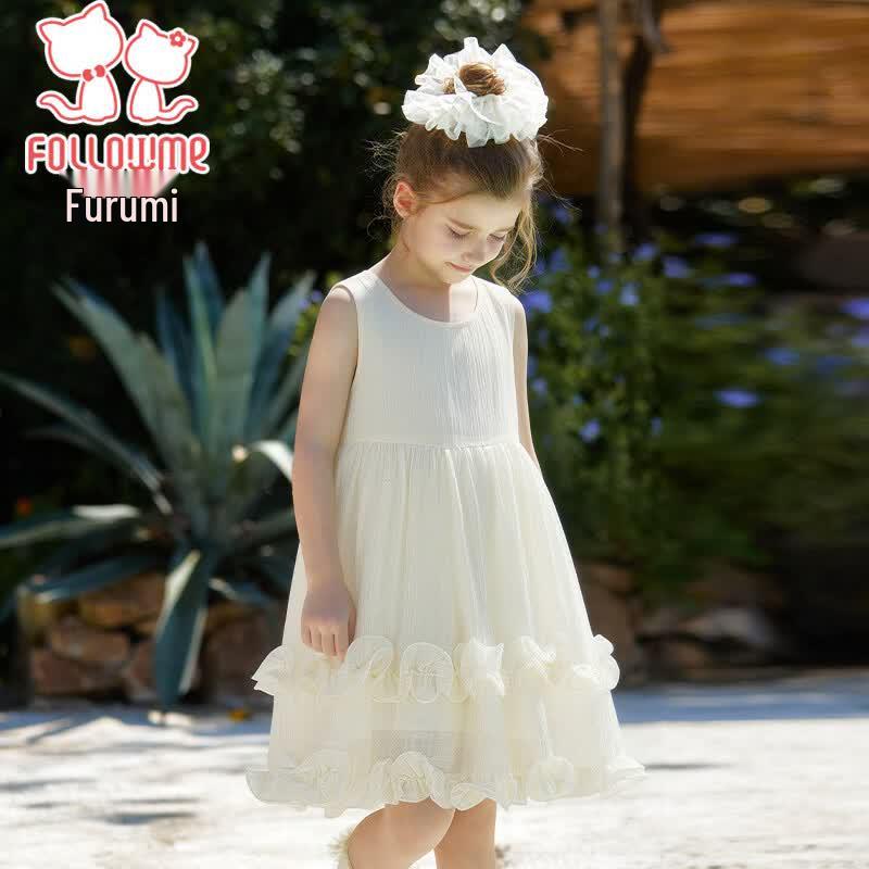 Fuluomi Girls Elegant Sleeveless Summer Dress 150