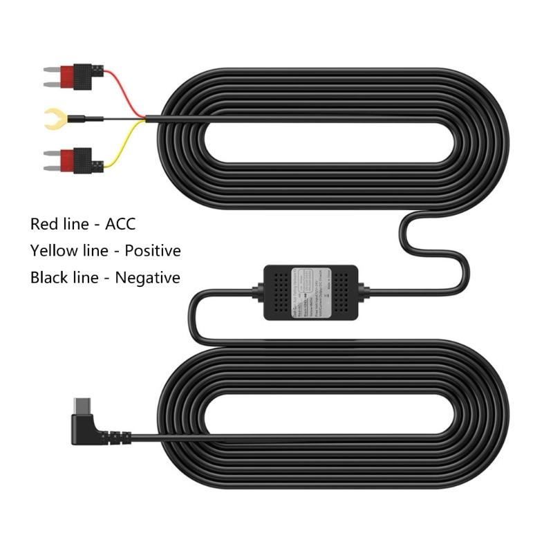 Type C Hard Wire Cable Suitable for Dashcam Navigation with Voltage Protection System Ensures Continuous Surveillances