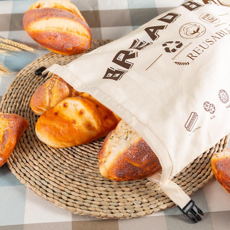 1PC Bread Bag Pure Cotton Eco-Friendly TPU Lined with Secure Buckle & Carry Handle