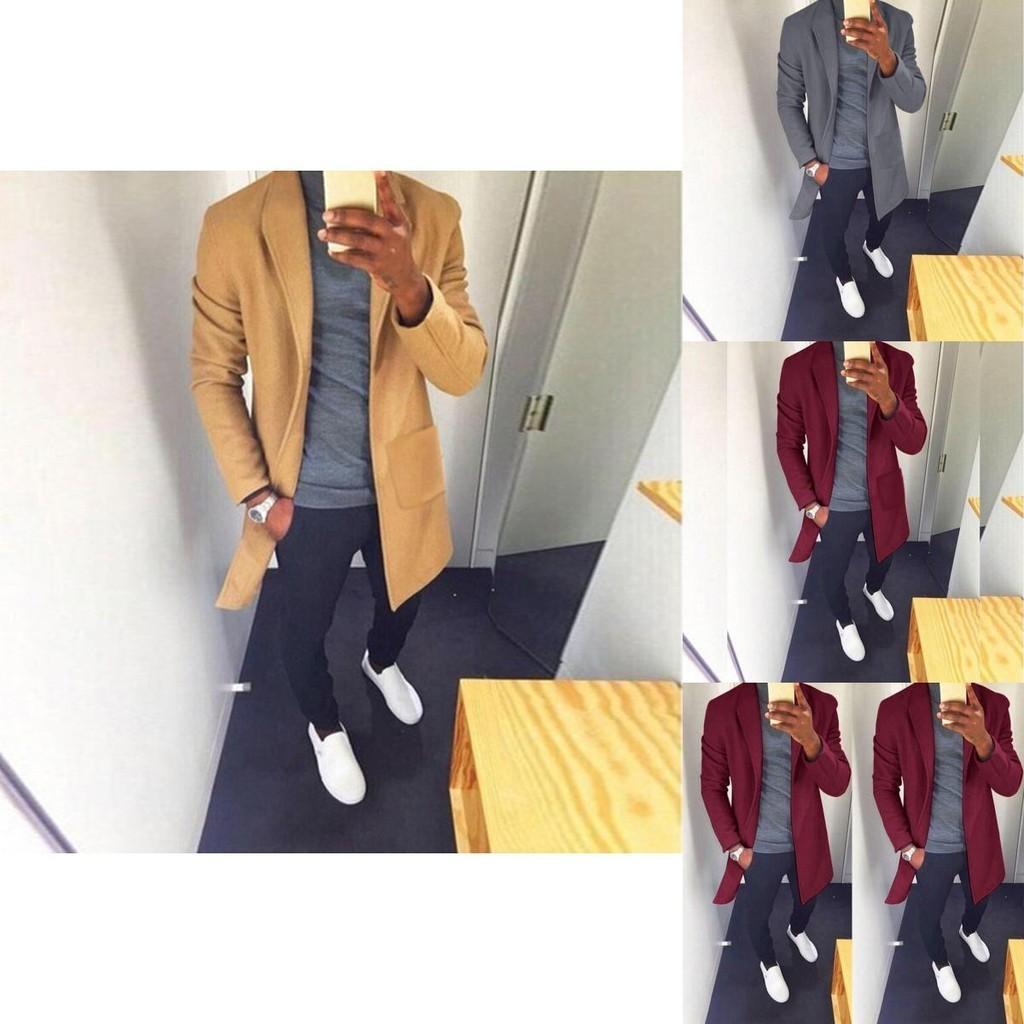 Men's Winter Warm Slim Trench Coat Cardigan For Stylish Formal Outfits