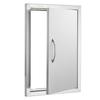 BBQ Access Door, 457x610 Mm Single Outdoor Kitchen Door, Stainless Steel Flush Mount Door, Wall Vertical Door with Handle, for BBQ Island, Grilling