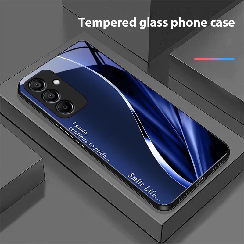 Nowy Miękki Brązowo-Czerwony dla Samsung Galaxy A15 5G 54 4G 51 50 24 35 90 71 12 51 53 52S 80 22 34 Czarny Etui na Telefon ze Szkła Hartowanego