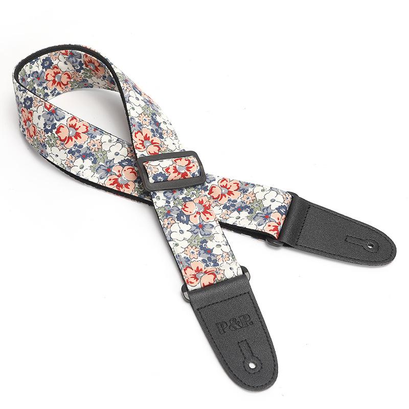Printed guitar strap, PP guitar strap, universal strap, heat transfer printed instrument ribbon, double-layer thickened Length 150cm width 2inch