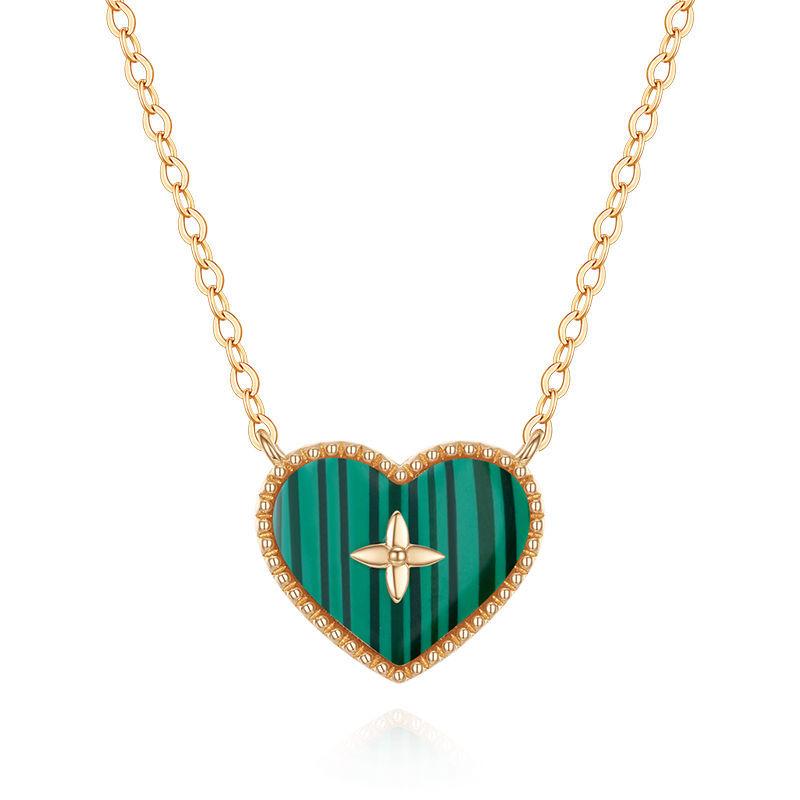 Silver Green Pink Shell Necklace Girl Can Temperament Versatile Stack Wear Collarbone Chain Fashion Accessories