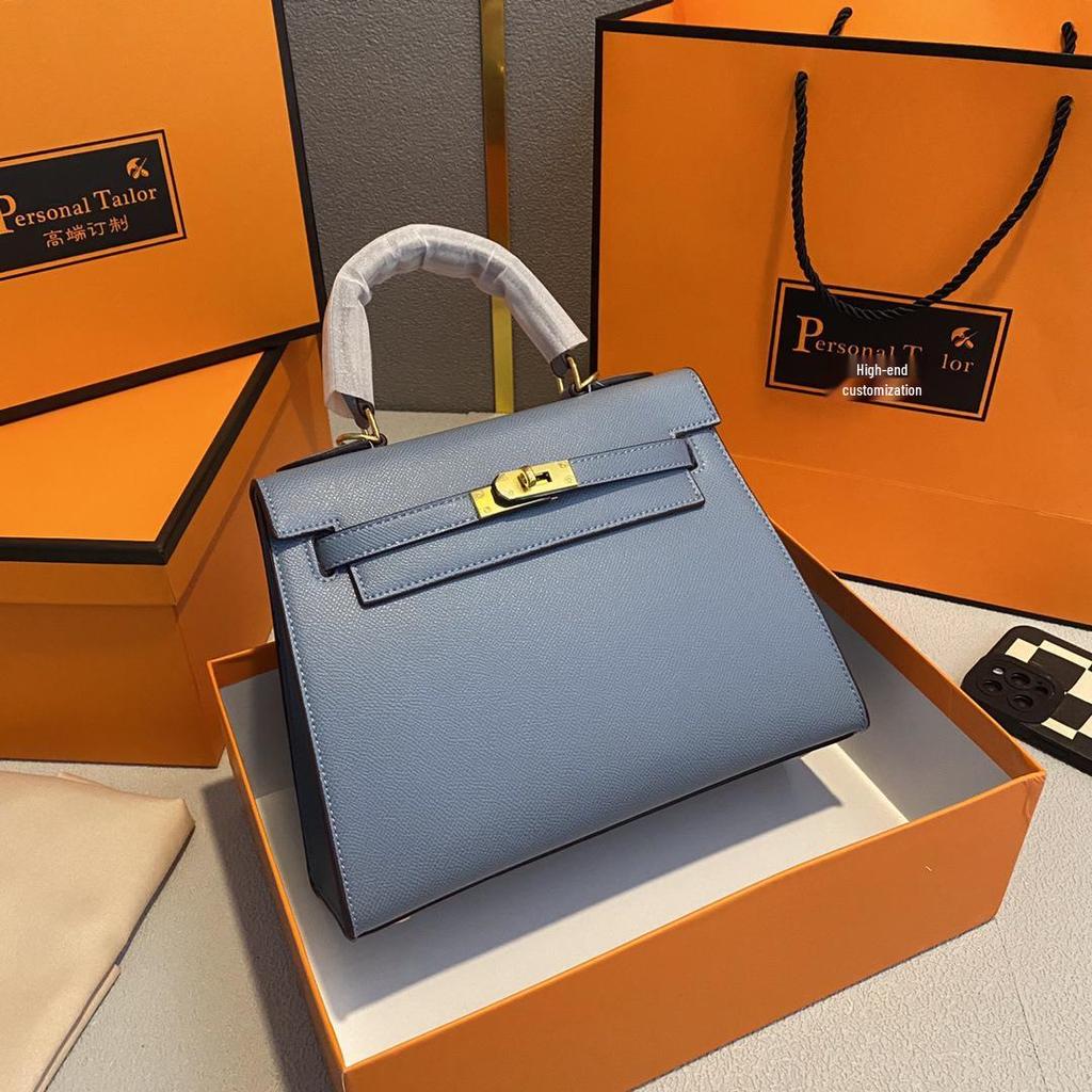 Bolso Kelly Color Caramelo: Bolso de Mano de Moda Europeo y Americano para Mujer, Bolso de Hombro Único o Cruzado de Gama Alta