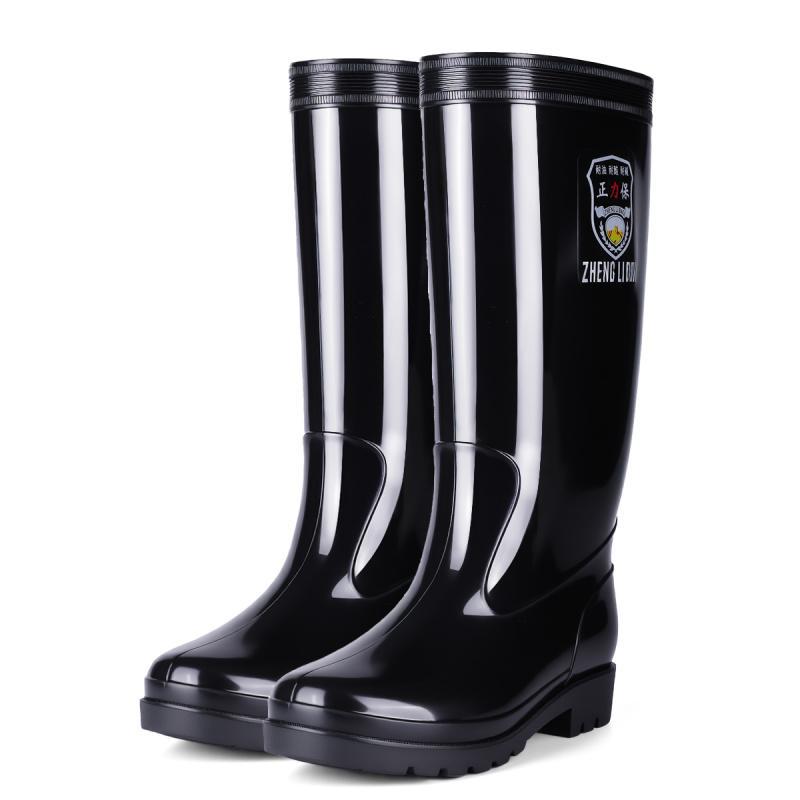 Thickened rain shoes men's tall short rain boots waterproof and non-slip thickened fleece cover acid and alkali resistant rubber boots