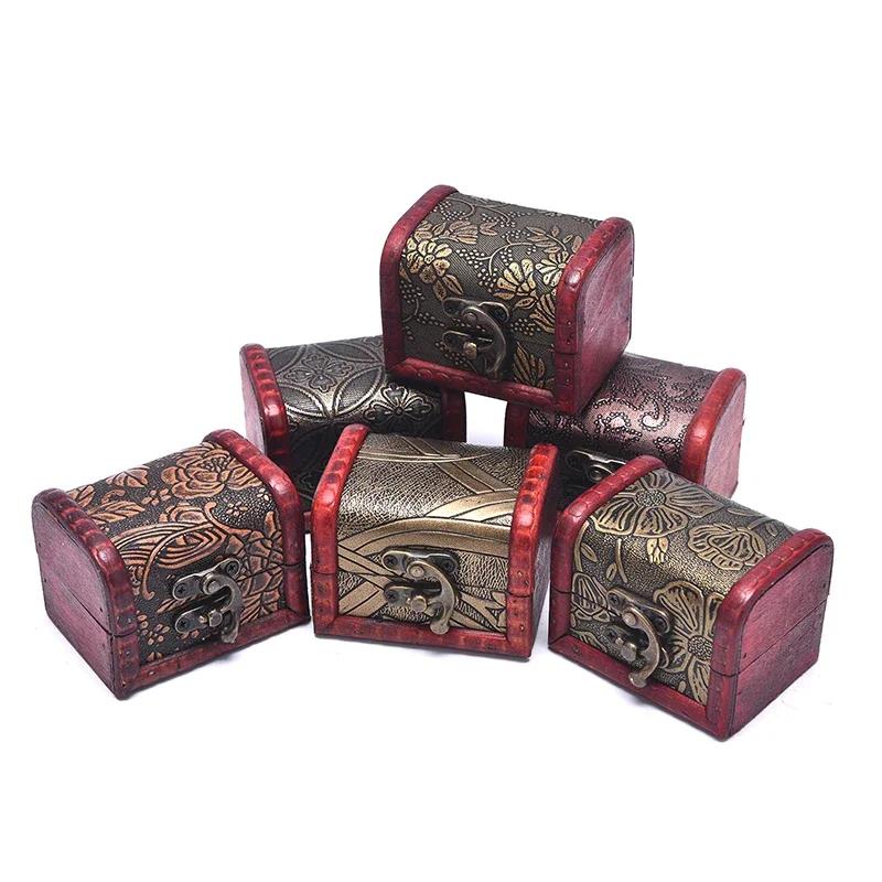 Wooden Box Vintage Style Jewelry Pearl Necklace Bracelet Gift Small Box Storage Organizer Handmade Box Gift Storage