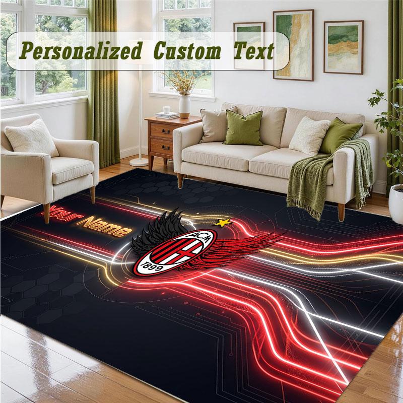 Crystal Velvet Square Rug Custom NameAC Milan Pattern Non Slip Home Floor Decor Rug