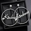 Atoztide Personalized 50mm Custom Name Earrings For Women Stainless Steel Heart Crown High Quality Weddings Party Jewelry Gift