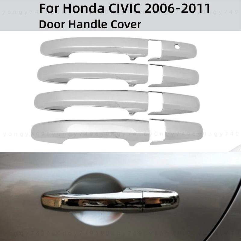 Car Upgrade Accessory For Honda CIVIC 2006 2007 2008 2009-2011 chrome silver Door Handle Cover Bezel Trim 2007 2008 2009 2010