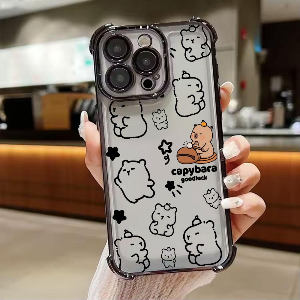 Cute Little Capybara Phone Case For Xiaomi 15T 14T 13 Pro 15 F8 Ultra Poco X7 F7 Pro X3 X5 X6 F5 M7 Soft Shockproof Clear Cover