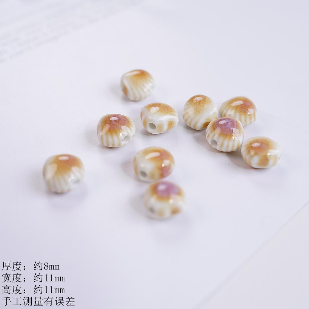 Ocean shell special-shaped beaded accessories Jingdezhen ceramic bracelet necklace handmade DIY material manufacturer wholesale