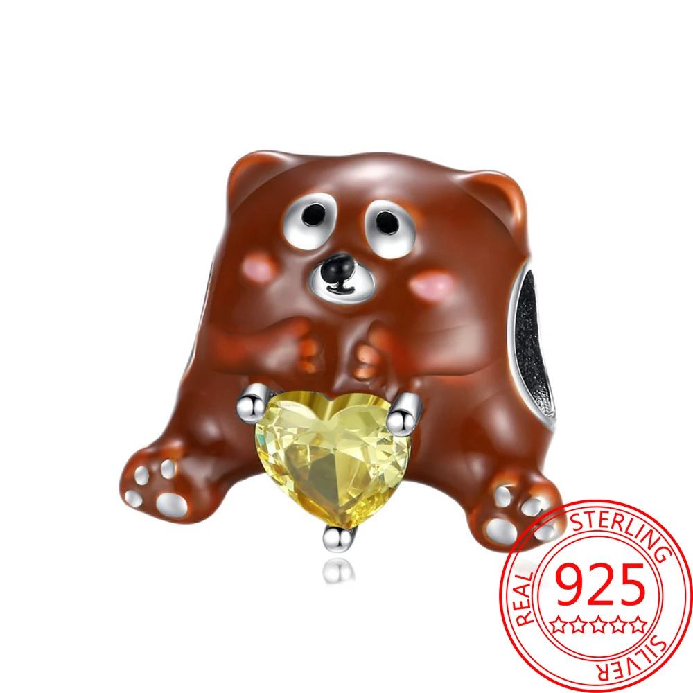 Lovely Copper Little Monkey Embracing Red Heart Pendant Fit Bracelet Necklaces Party Pairing With Handmade Gifts