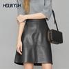 High Waist Mini Skirts Women Fashion Korean Style A Line PU Leather Skirt Ladies Female Fladas