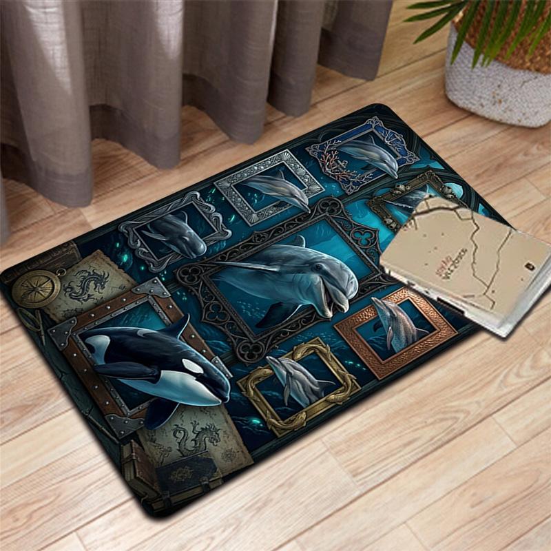Marine Life Pattern Rug Floor Mat for Living Room or Bedroom Soft and Comfortable Carpet a Gift for Birthday and Holiday.