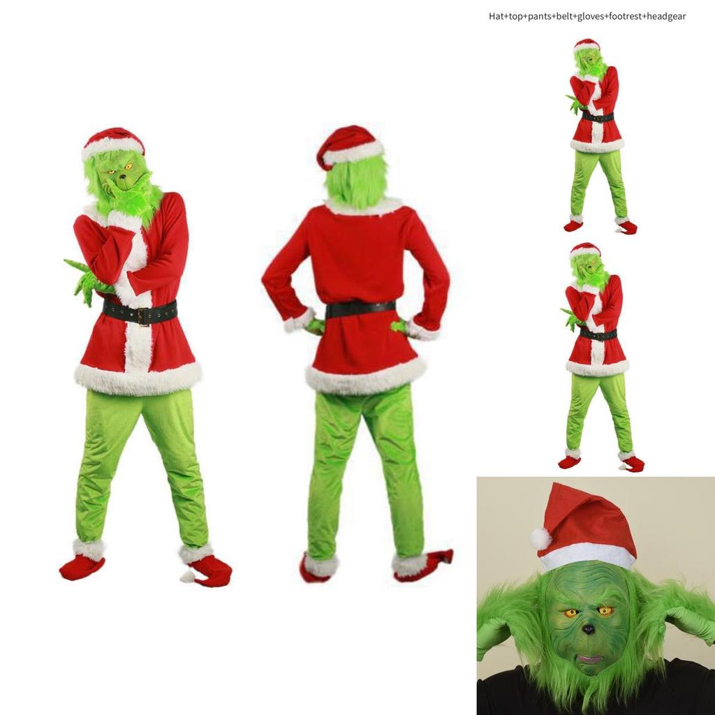 Halloween And Christmas Grinch Stole Christ Cosplay Costume Accessory Set For Party Wear