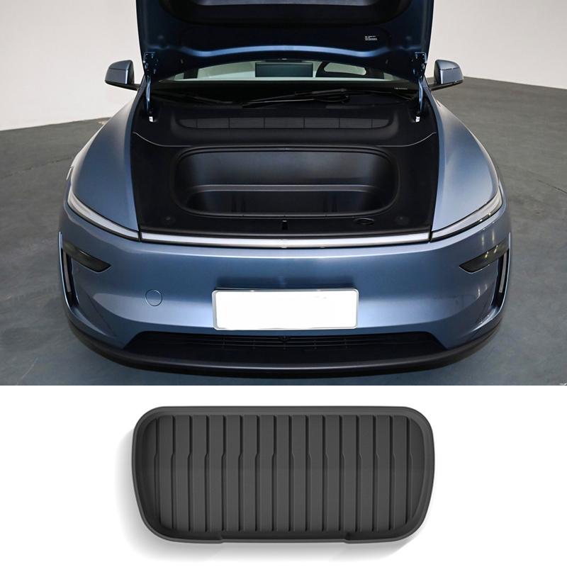 Für Tesla Model Y Juniper 2025 Vorne Hinten Kofferraummatte TPE Untere Aufbewahrungsbox-Pads Schutzabdeckung Ladeflächenauskleidung Kofferraumwanne Fußmatte