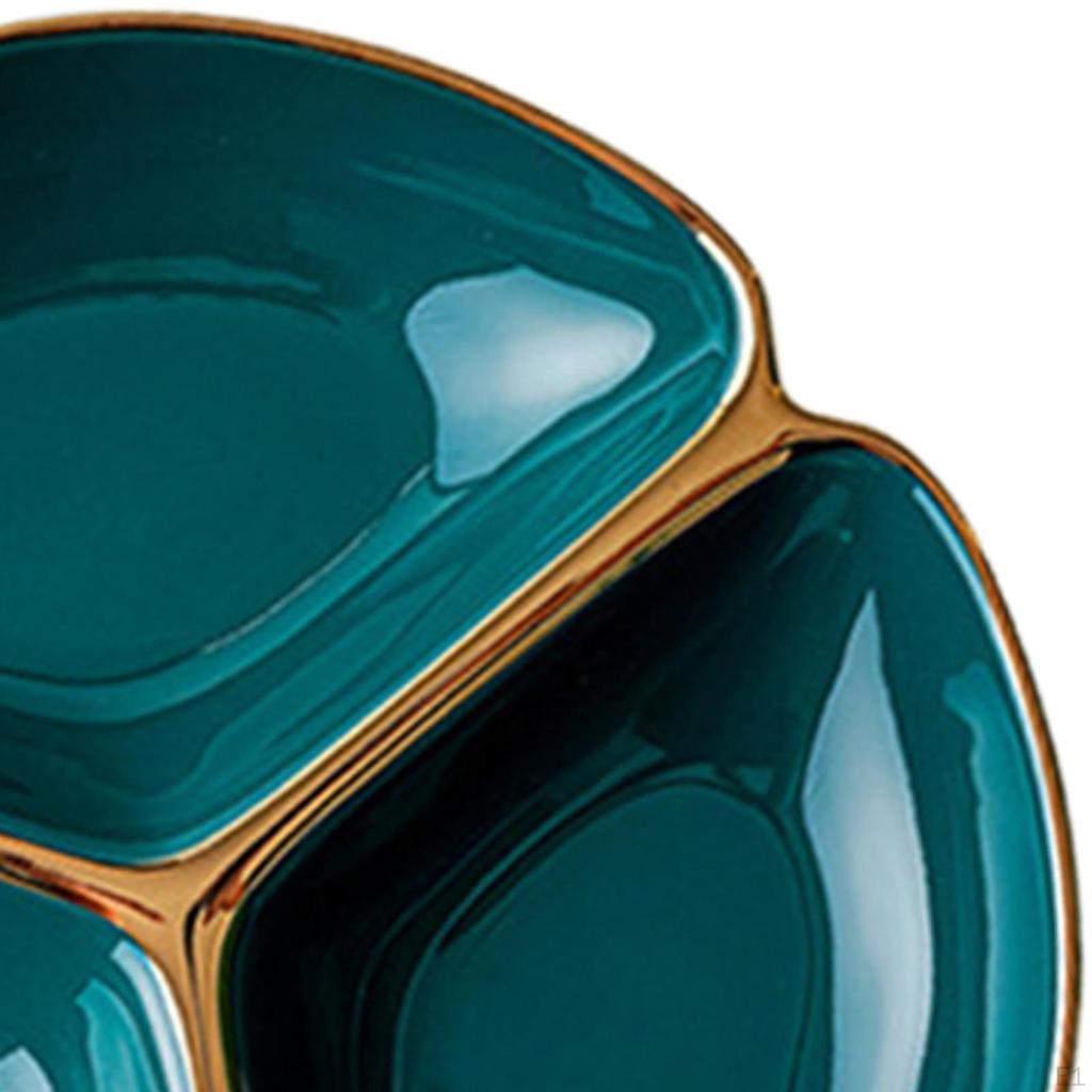 Unterteiltes Tablett mit 3 Abschnitten und Fach für Keramik-Essgeschirr im Restaurant-Durchmesser 22,9 cm