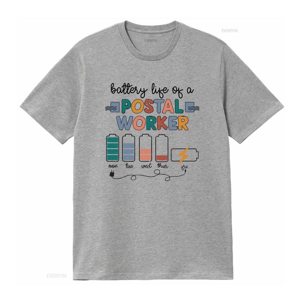 Battery Life Of Postal Worker T Shirt Mailunisex Mail Lady Carrier Vintage Soft Graphic Stretched Casual Stylish Homme