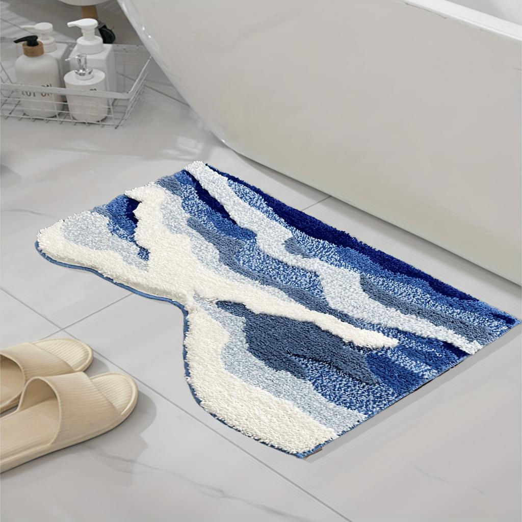 3D Irregular Bathroom Carpet, Wave Cloud Pattern Living Room Carpet, Bedroom Floor Mat,Decoration Floor Mat, Indoor Floor Plush Sofa Area Carpet