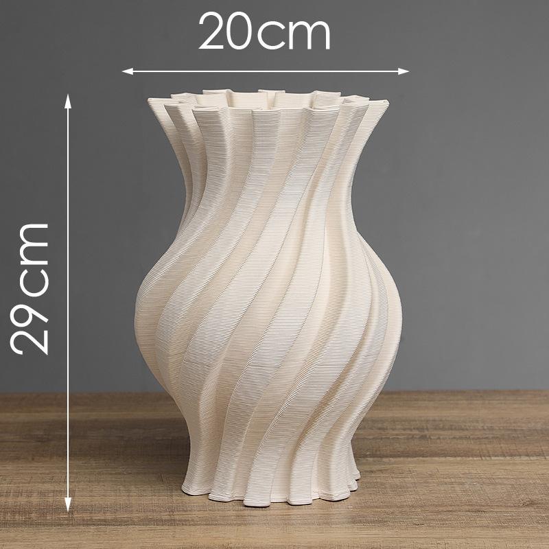 Ceramic Handicrafts Three-dimensional Pleats Petals Flower Vase Flower Arrangement Accessories Flowerpot Home Decoration