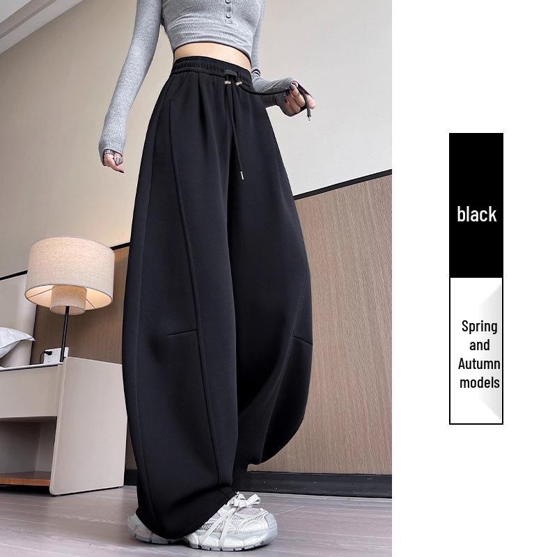 2025 Maternity Lambswool Wide-Leg Sweatpants - Autumn/Winter, Plus Velvet, Loose Casual Fit XL