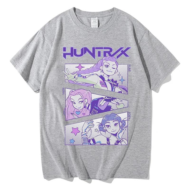 Camiseta KPop Cazadores de Demonios Verano Manga Corta Camisetas Hombre Cuello Redondo Algodón Moda 2025 Camiseta de Película Casual Unisex Ropa de Calle