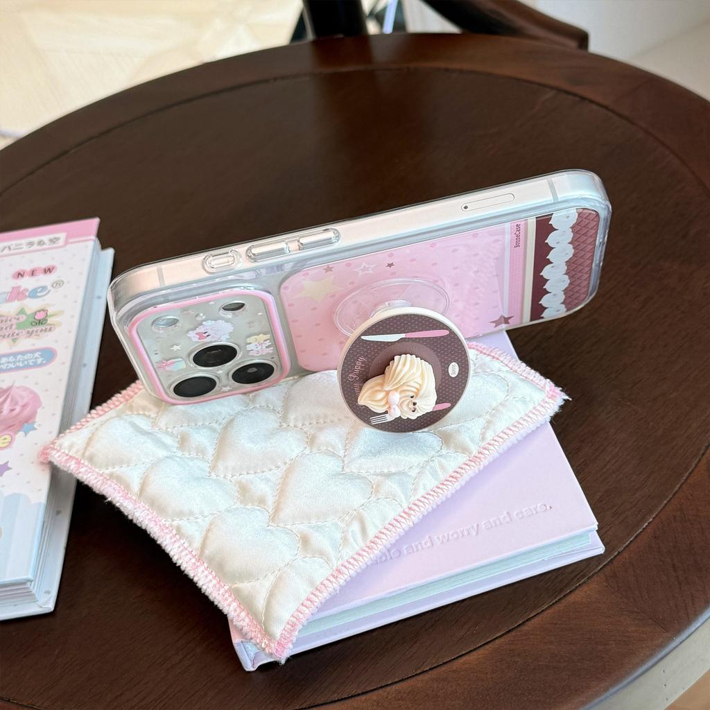 Cream dessert applies to Apple 17pm mobile phone case iphone16 three-dimensional puppy biscuits 14 all-inclusive soft 15 bracket