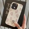Elegant Lily Flower Pattern Lychee Texture Phone Case For iPhone 17 16 15 14 13 12 11 Pro Plus Max 17 Air X XR XS Silicone Cover