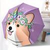 1pc Unicorn Corgi Automatic Folding Umbrella Portable Collapsible Design, 8-Rib Iron Frame, Durable Fabric, All-Season Casual Outdoor 145