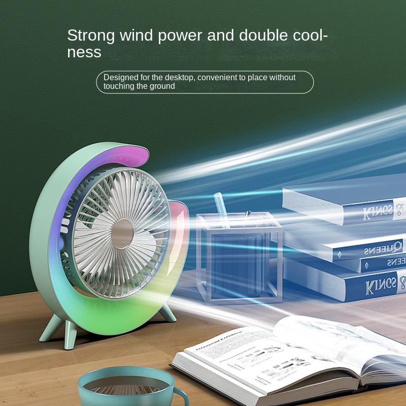 Xiaomi Quiet Charging Small Desk Fan with Ventilation and Portable Electric Fan with 3 Speeds for Home Use, with Colorful Lights