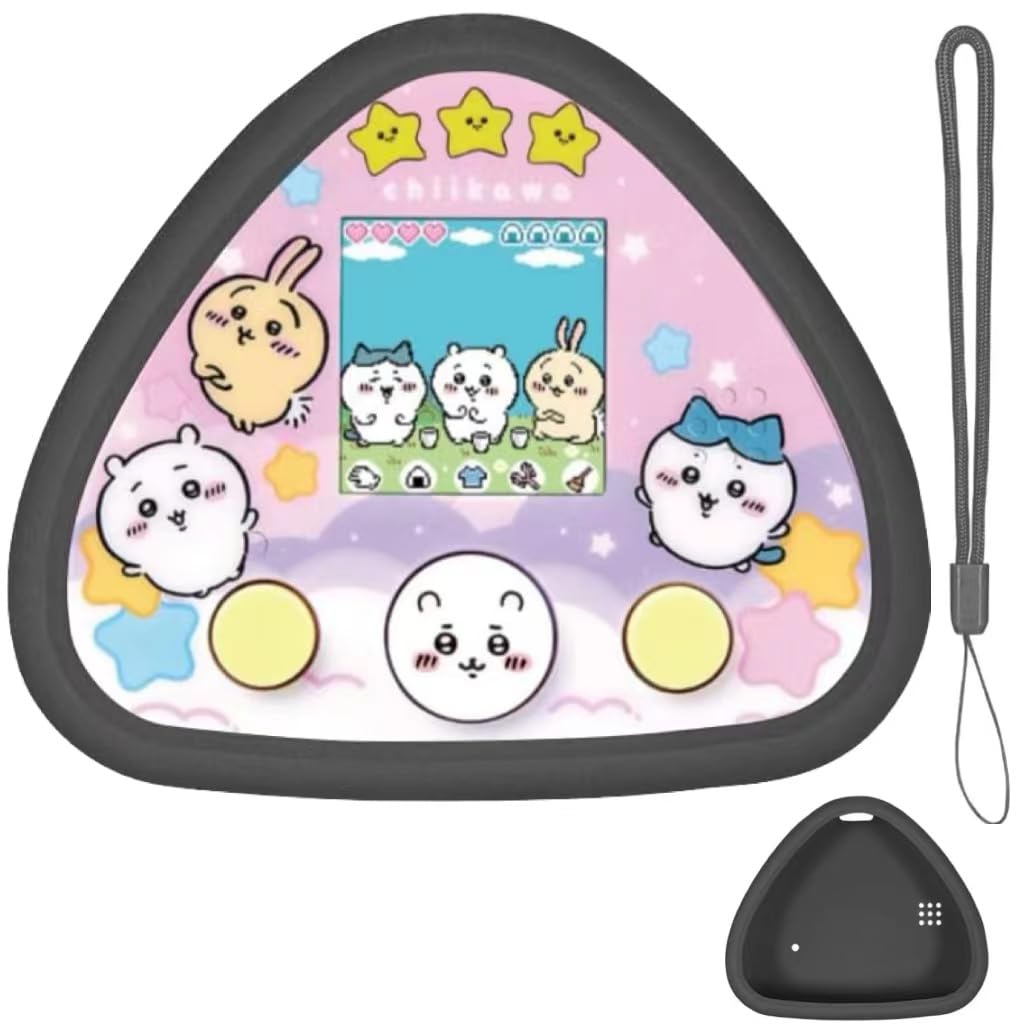 

Для Onigiri Electronic Pet Game Machine Case з ремінцем Водонепроникний і пилонепроникний Легкий ударостійкий без запаху Міцний м’який силіконовий захисний чорний