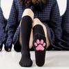 [Cute Cat Socks] Cute 3D Cat Paw Over-the-Knee Socks | 1 Pair Women's Black Silicone Cosplay Socks with Pink Pads, Soft Fabric Construction