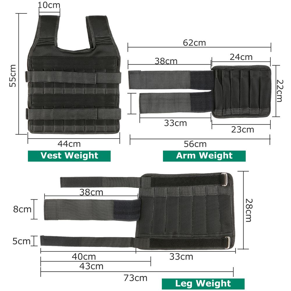 Adjustable Weighted Vest 10kg Workout Weight Vest with Wrist Weights and Leg Weights