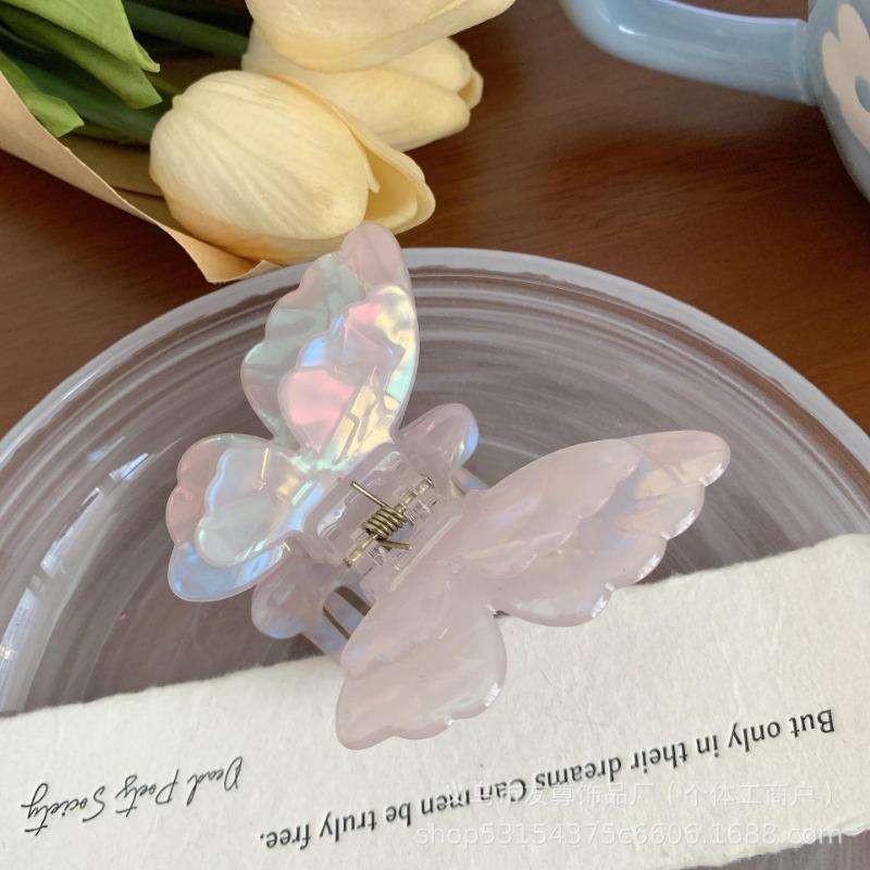 Iridesy Double-layer Butterfly Acetate Hairpin Women's Semi-tied Hair AccessoryShark Clip