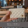 Crossmarbury Slim Compact Wallet with Fragment Card and Coin Cute Mini IC Card Lightweight Quilted Synthetic R91 Gray Women's Case, Case, Purse,