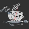DIY Acrylic Mirror Wall Clock Coffee Cup Design Silent Home Decor