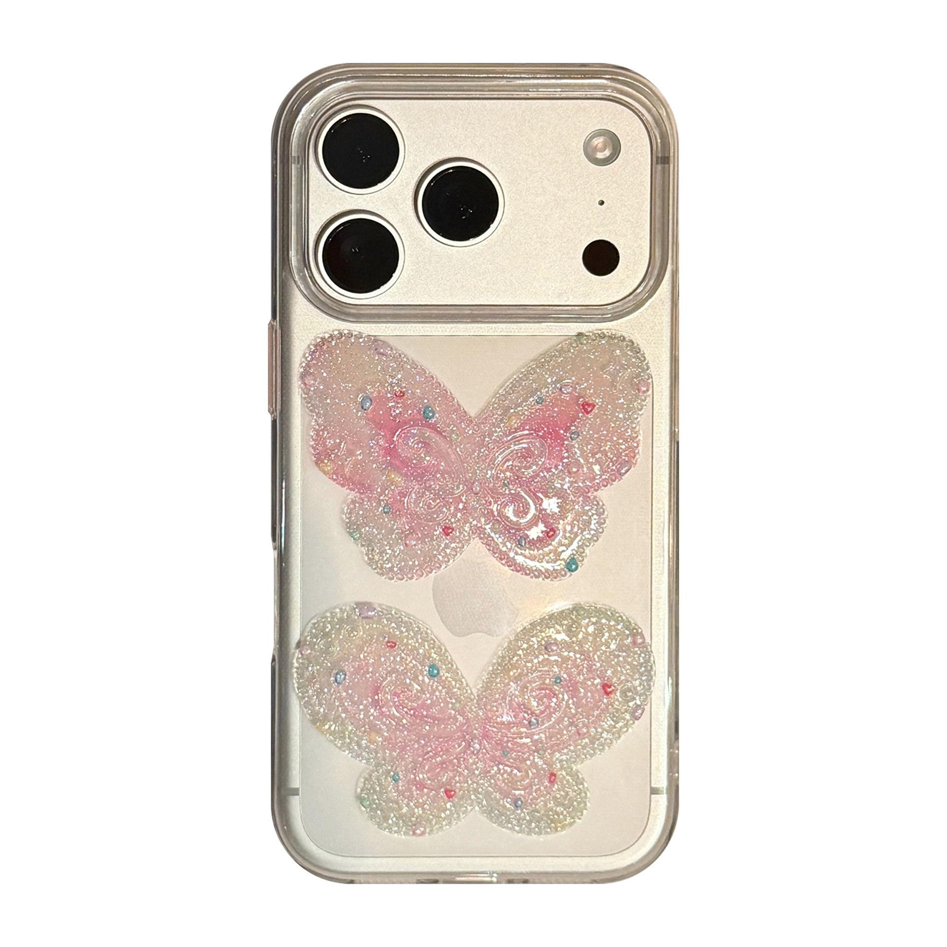 Pink Oil Painting Butterfly Phone Case for iPhone 16, iPhone 17, and iPhone 17 Pro Max iPhone 13