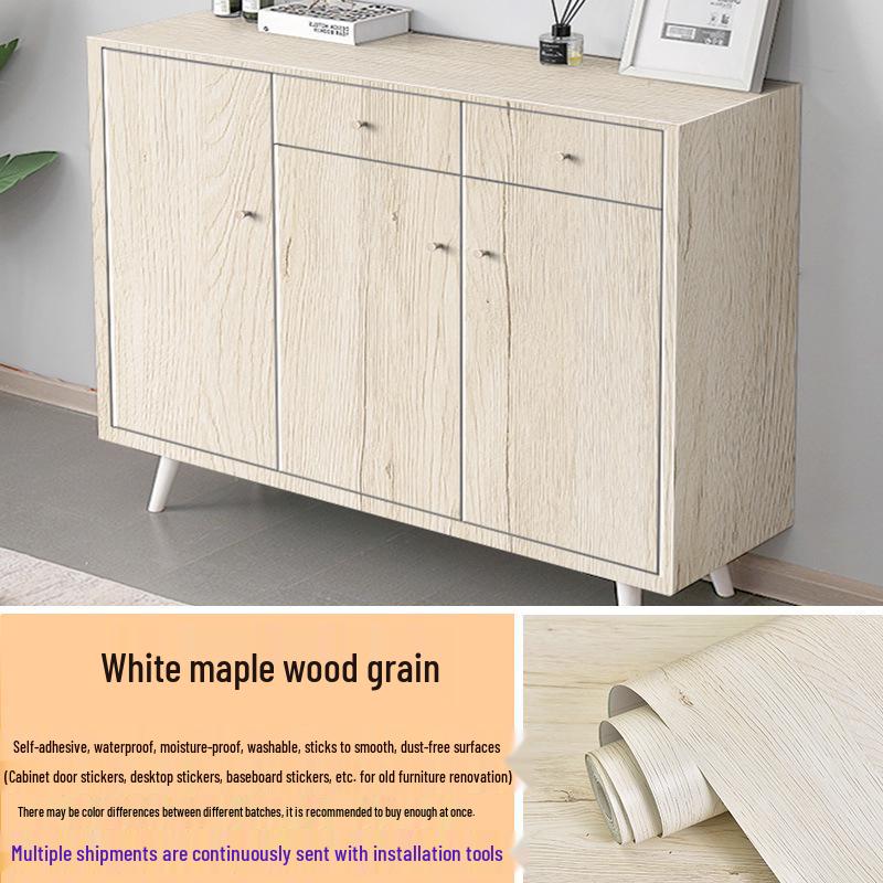 Verdickte selbstklebende Tapete mit Holzmaserung: Wasserfest, Ölfest Schreibtisch- und Möbelrenovierung.