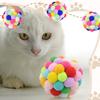 Fluffy Cat Ball Toys with Bells, Set of 6, Plush Cat Balls, Pet Exercise and Stress Relief, Interactive Toy for Kittens and Adult Cats