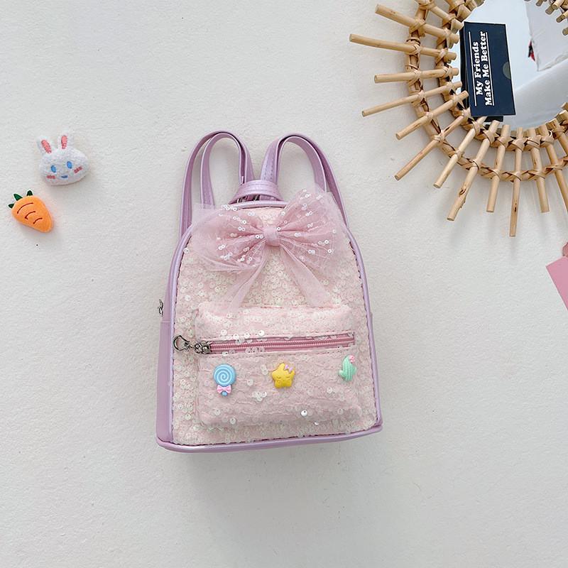 Очаровательный мультяшный рюкзак с пайетками для детей, легкий стильный рюкзак розовый