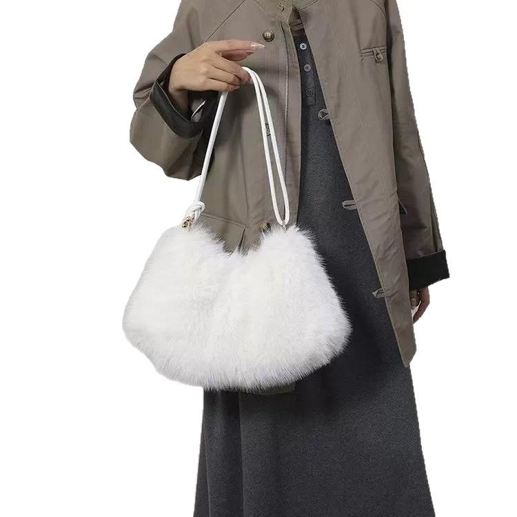 Women's Autumn & Winter Fashion Handbag: Versatile Korean-Style, Large Capacity, Furry Shoulder Tote