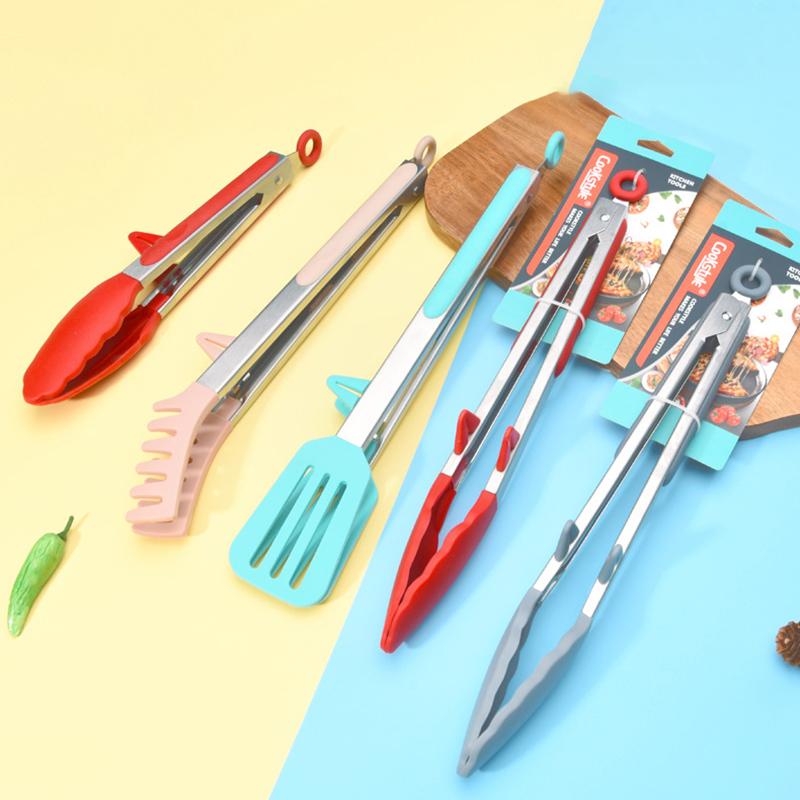 High Temperature Resistant Stainless Steel Food Clips Durable AntiScalding BBQ Tongs For Outdoor Barbecue Grilling Cooking