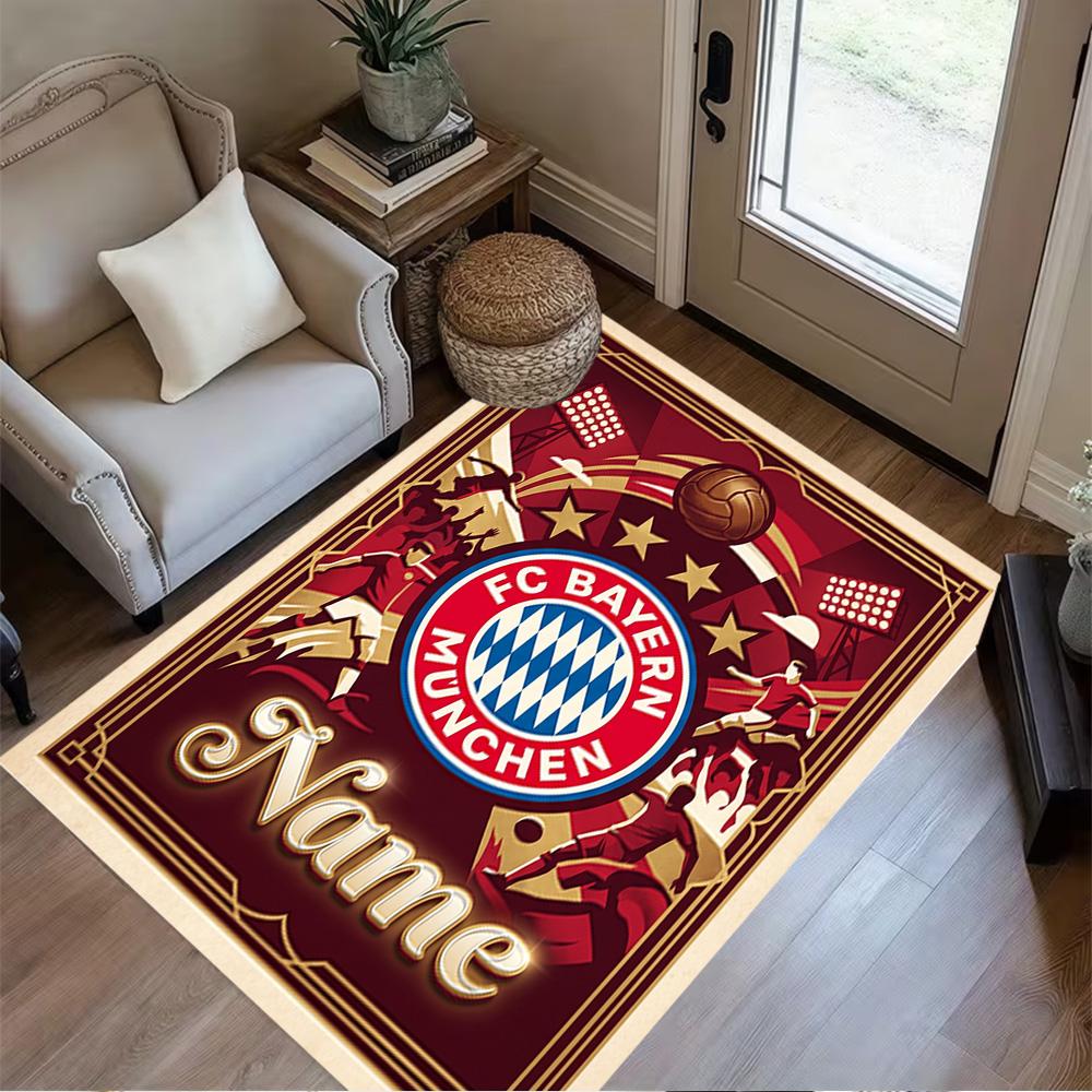Bayern Munich Fire Art Floor Mat Perfect for Balcony Study room Kitchen Hallway Antislip Carpet Decorate Offices Spiritual Gift